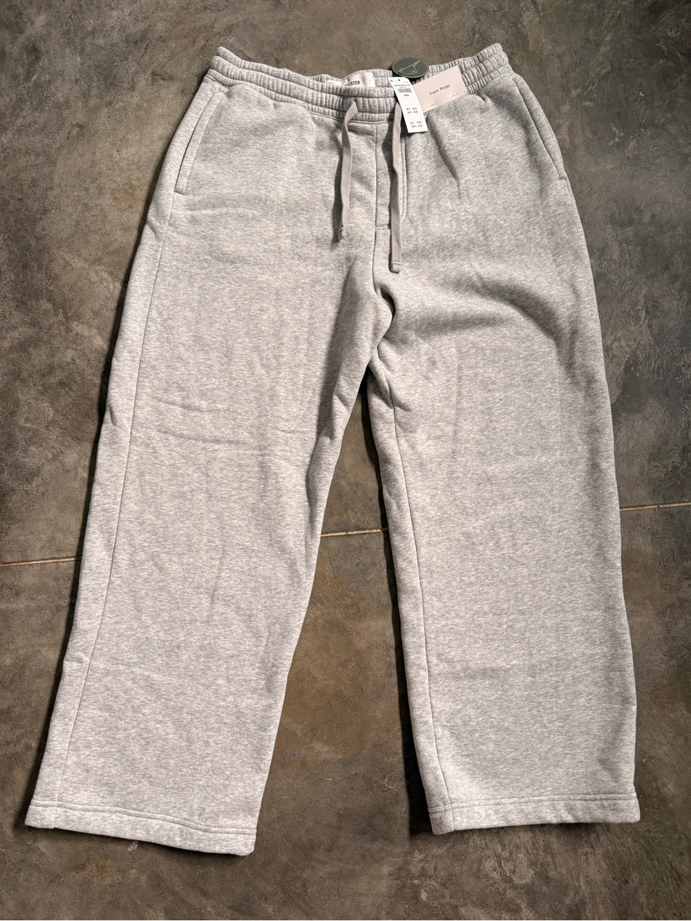 Women’s Grey Fleece Drawstring Sweatpants (Supper Baggy Fit)